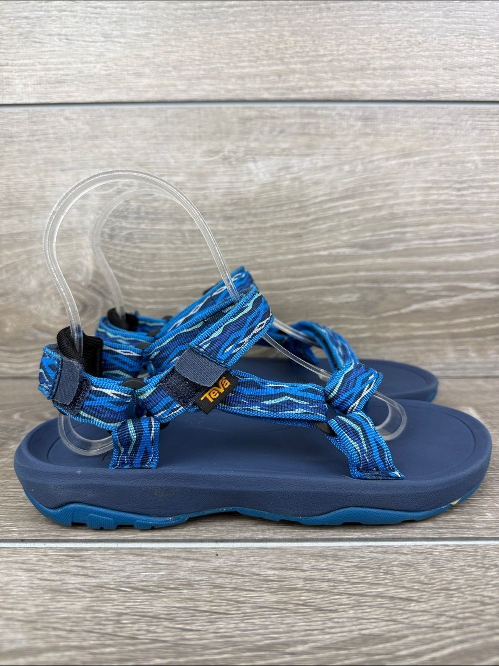 Teva Hurricane XLT 2 Little Boy Sz 3 Blue Gold Hook & Loop Sports Trail Sandals